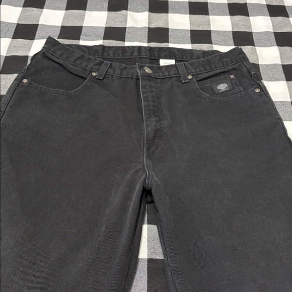 USA Harley Davidson Black Traditional Jeans Men Size 36 x 34 Long Cotton Tapered - Picture 3 of 11